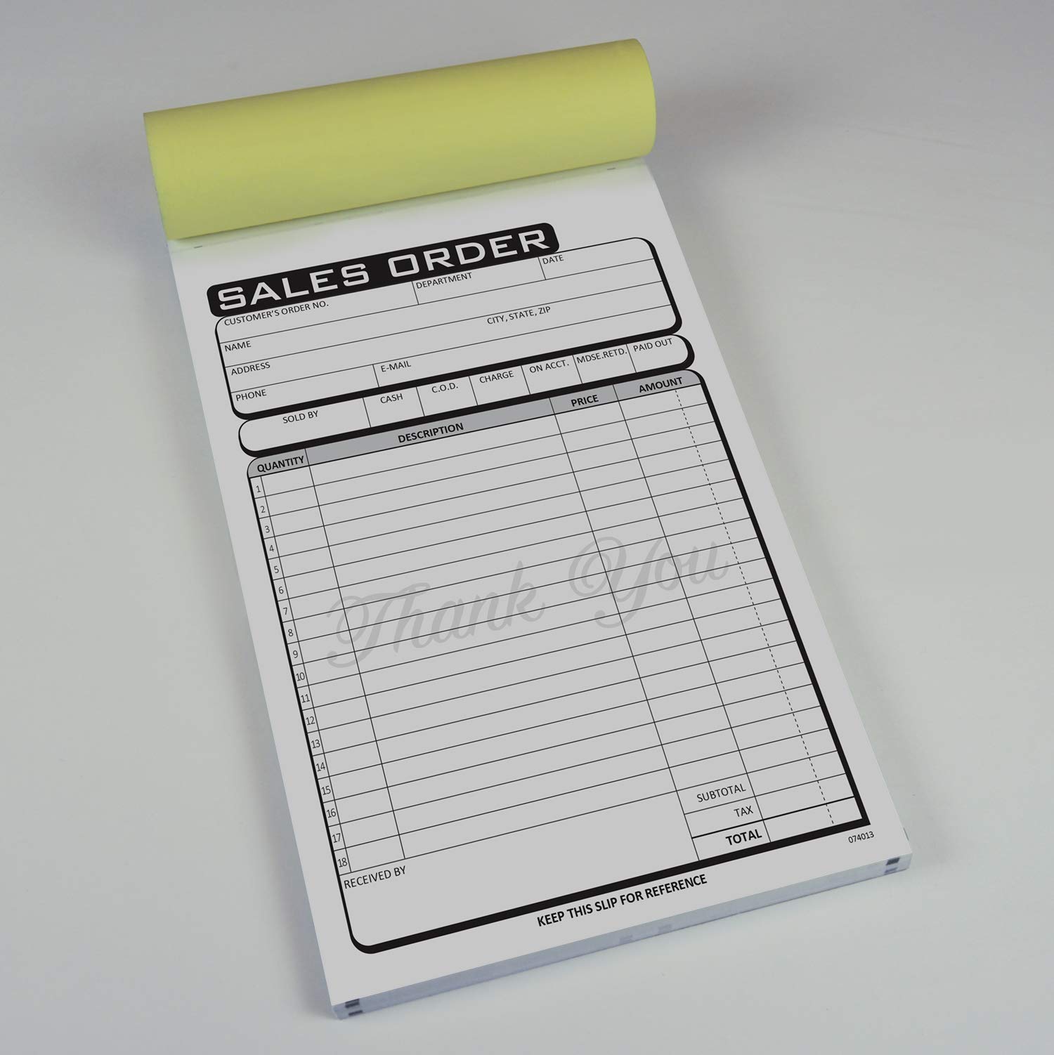 Cosco Sales - Libro de formulario de pedido con deslizador, negocios, 5 1/2 pulgadas x 8 1/2 pulgadas, 2 partes sin carbono, 50 sets (074013)