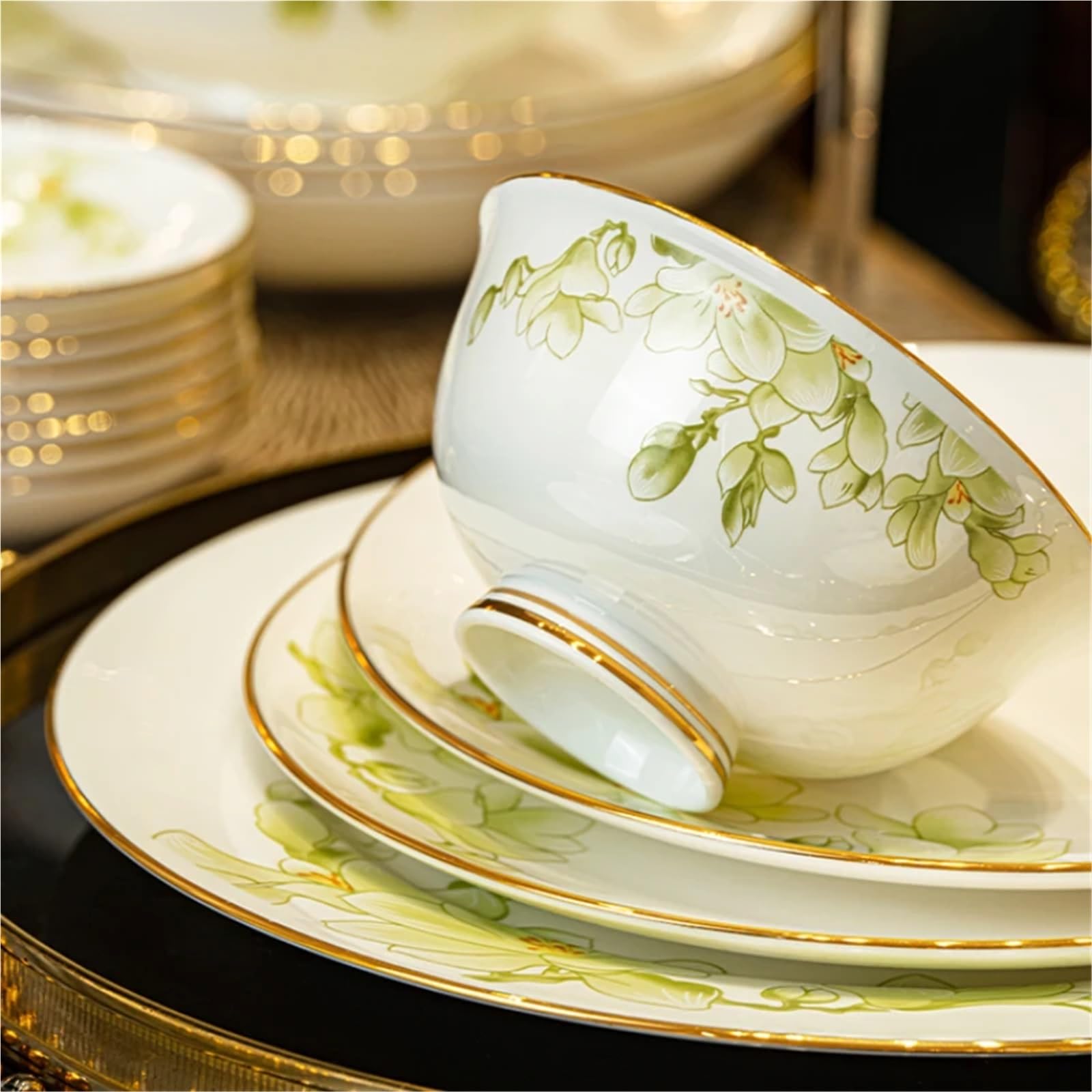 SAeWare Servizio da tavola in ceramica per feste, 88 pezzi, per la colazione, 36 pezzi, per 6 persone
