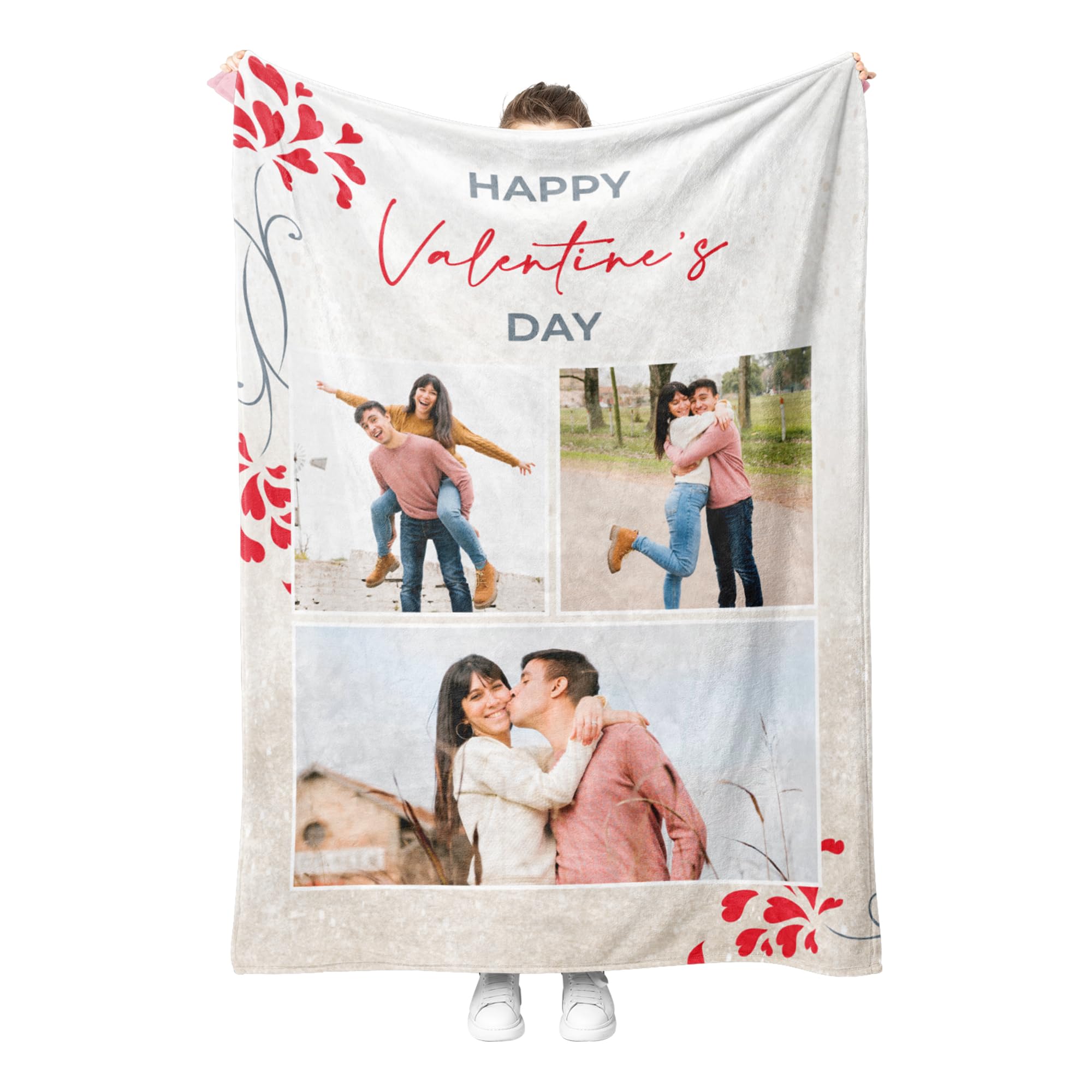 Personalised Photo Blanket - Ships Next Day, Customised Blanket for Adults, Custom Blanket Gifts for Couples Family Kids Pet Friends, Gifts for Valentine's Day Fathers/Mothers Day Christmas