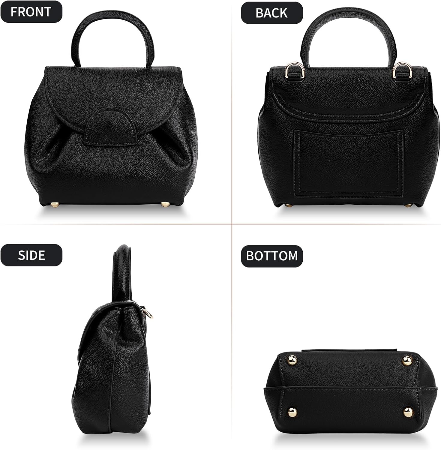 Polene Bags for Women,Women's Top-Handle Handbags,Top Handle Bag,Designer Bags for Women,Mini Faux Leather Shoulder Bag - Image 4