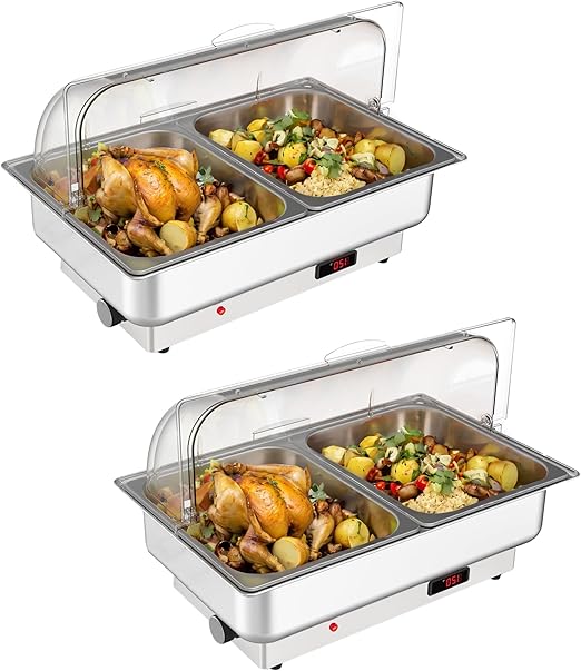 Electric Chafing Dishes 2 Pack Buffet Set 2 x 4.5 QT Size