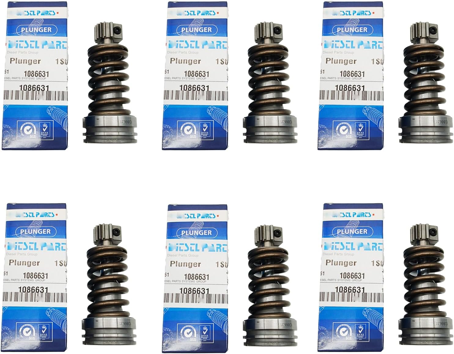 6pcs Fuel Injection Pump Plunger 1086631 108-6631 Fikowjs Compatible for CAT 3406B 3406C 3412 Engine