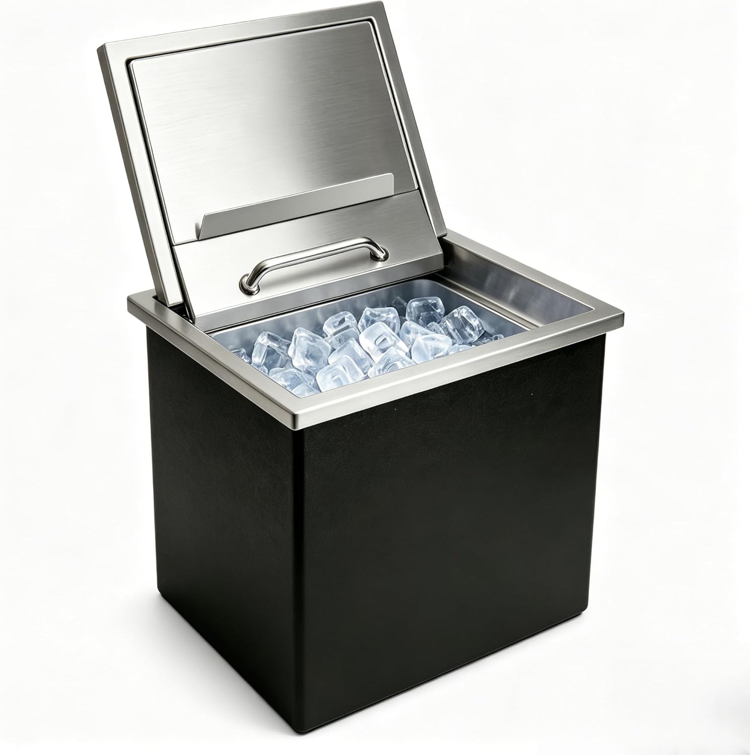 Plug in Freezer 15 inches Wide, 304 Stainless Steel ice Cooler, Designed for Outdoor Kitchens to chill Wine, Beer, and Beverages, Including Drain and Stopper