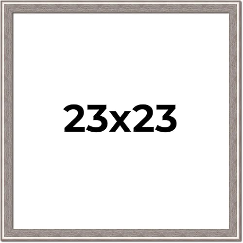 Marco de fotos de madera real gris de 23 x 23 pulgadas de ancho de 1.25 pulgadas  Profundidad del marco interior de 0.5 pulgadas  Marco de fotos