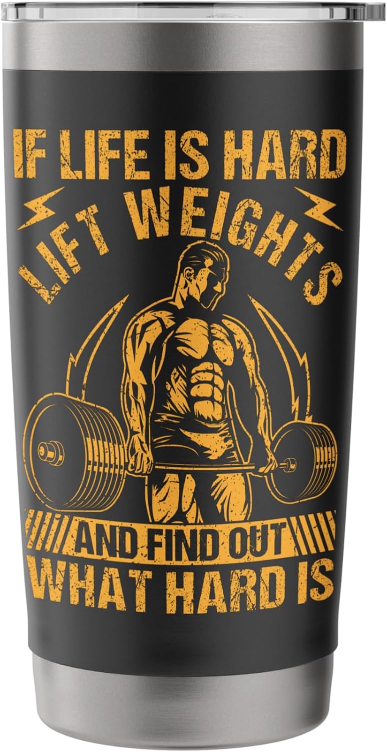 Fitness Motivation Bodybuilder Find Out What Hard Is Gym Stainless Steel Insulated Tumbler image 3