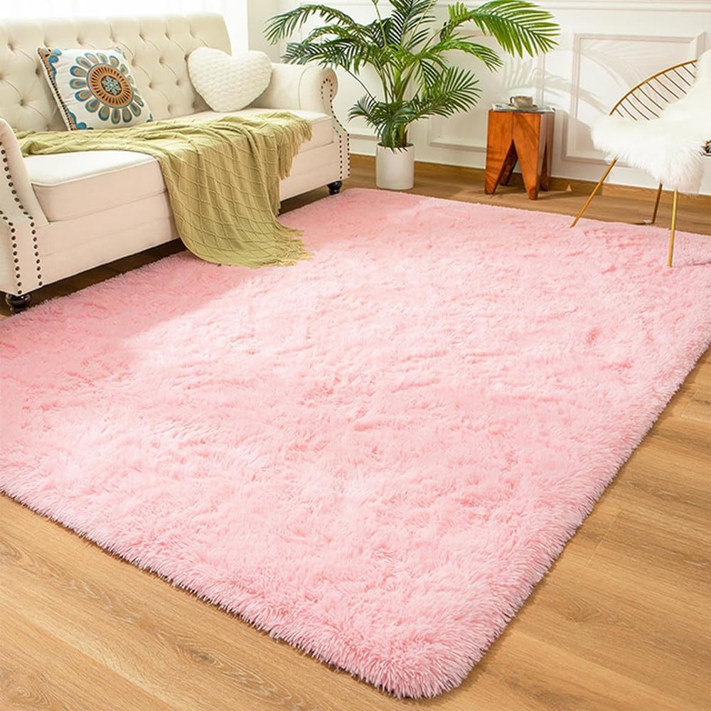 Pink Carpet Living Room Tie-dye Carpet Soft and Fluffy Room Mats Large Size Living Room Bedroom,1,140x200cm55x78.7inch