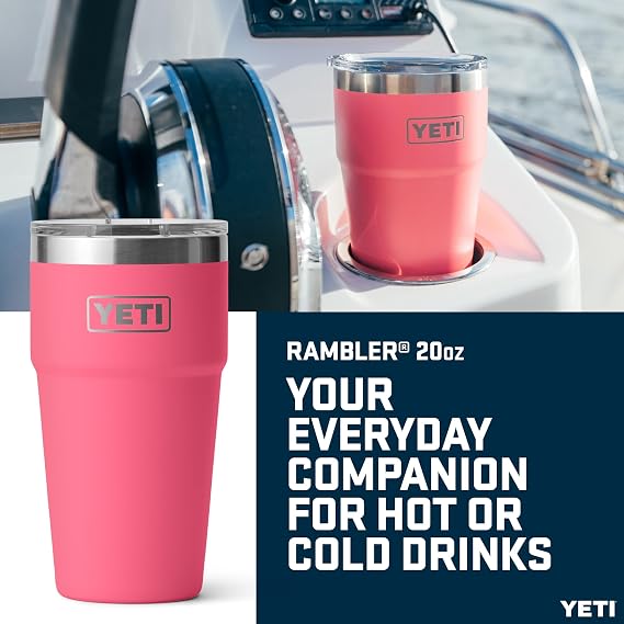 YETI Rambler 20 oz (591 ml) Stackable Cup, Tropical Pink