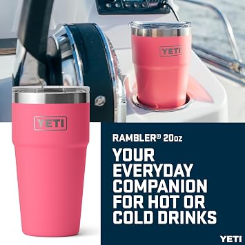 YETI Rambler 20 oz (591 ml) Stackable Cup, Tropical Pink