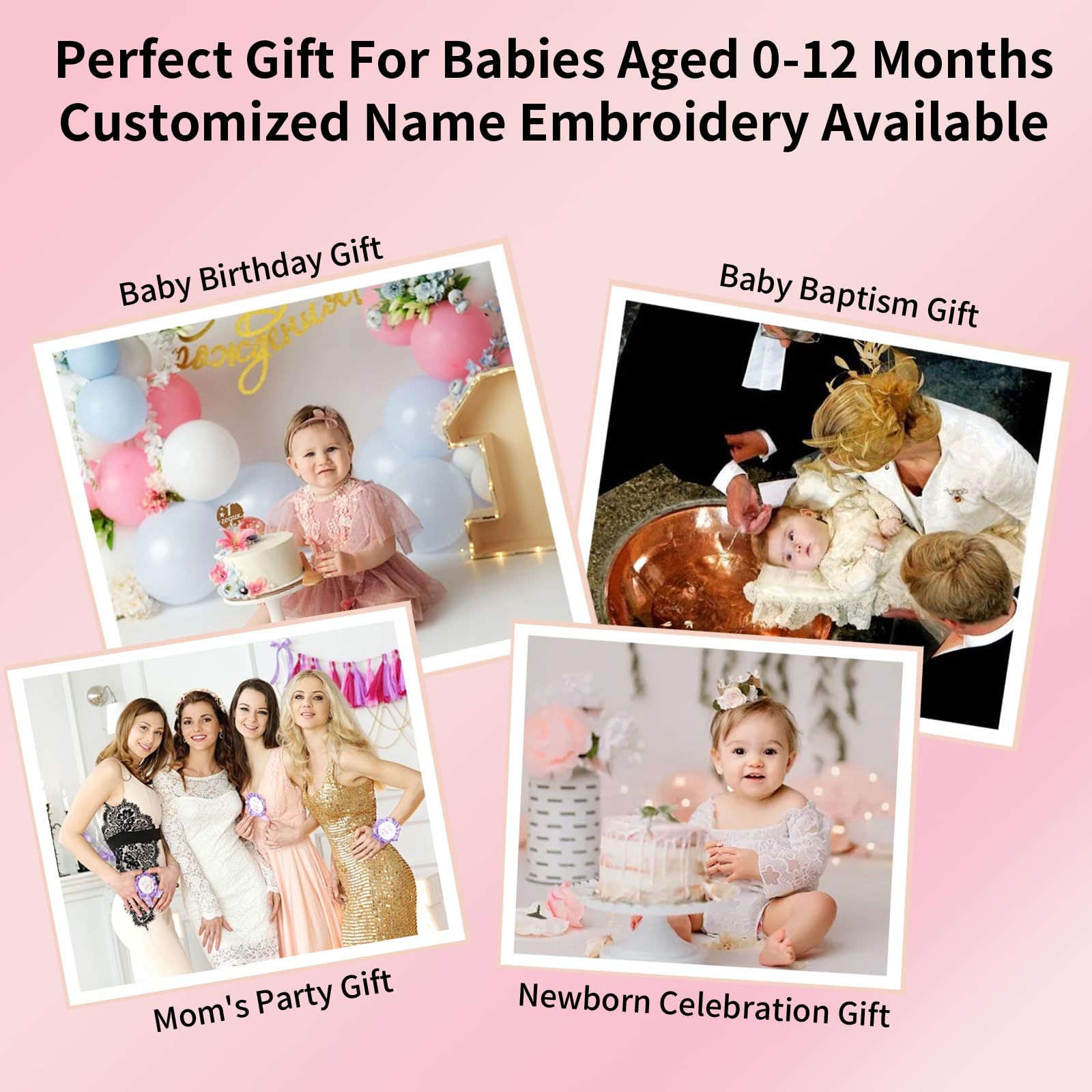 Peignoir bébé personnalisé avec nom brodé, peignoir bébé personnalisé, pour filles et garçons, avec gant de toilette ou chaussons, cadeau pour baby shower, cadeaux nouveau-né, cadeaux d'anniversaire