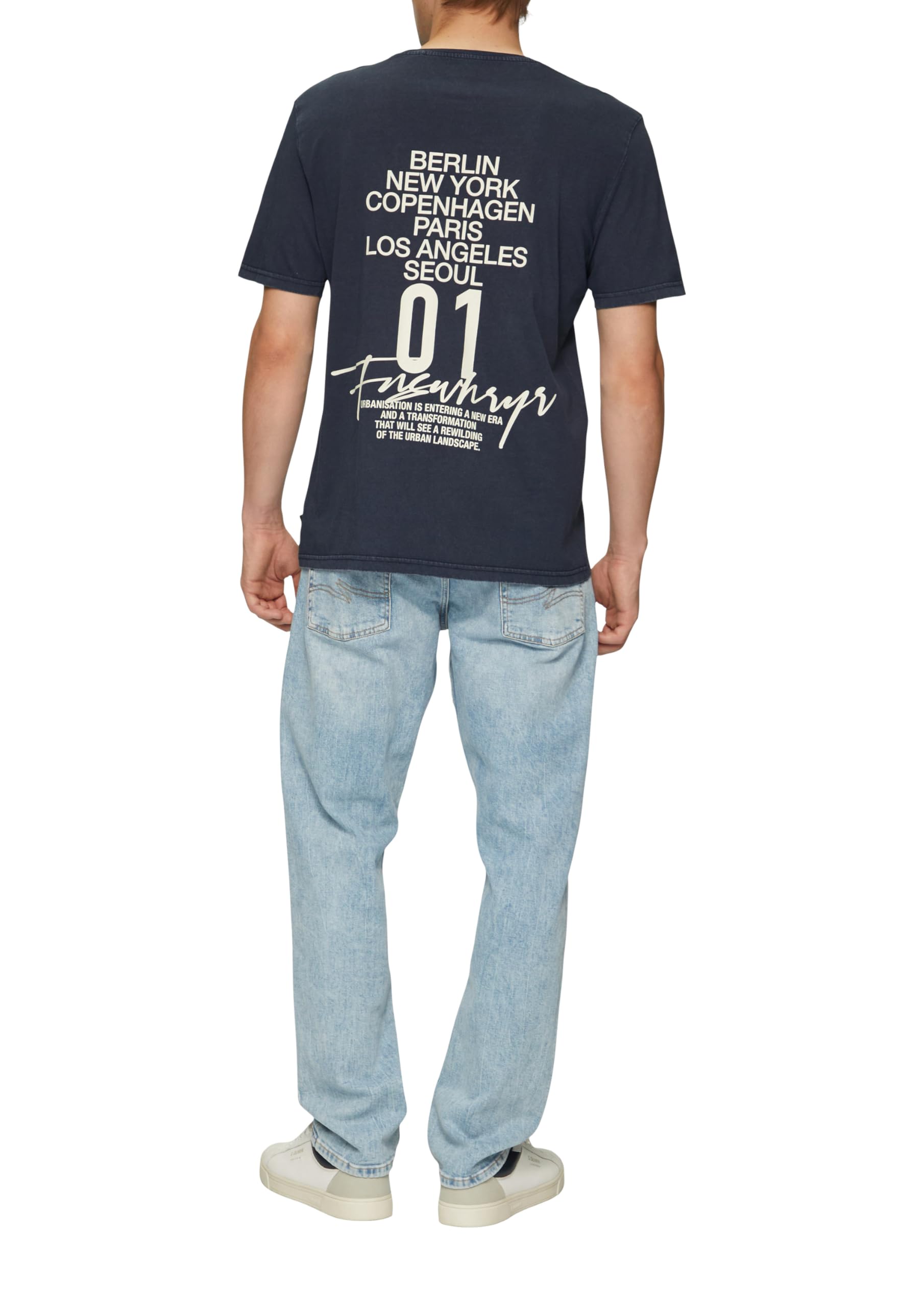 s.Oliver T-shirt o strukturze przędzy płomieniowej Mężczyźni 2150421