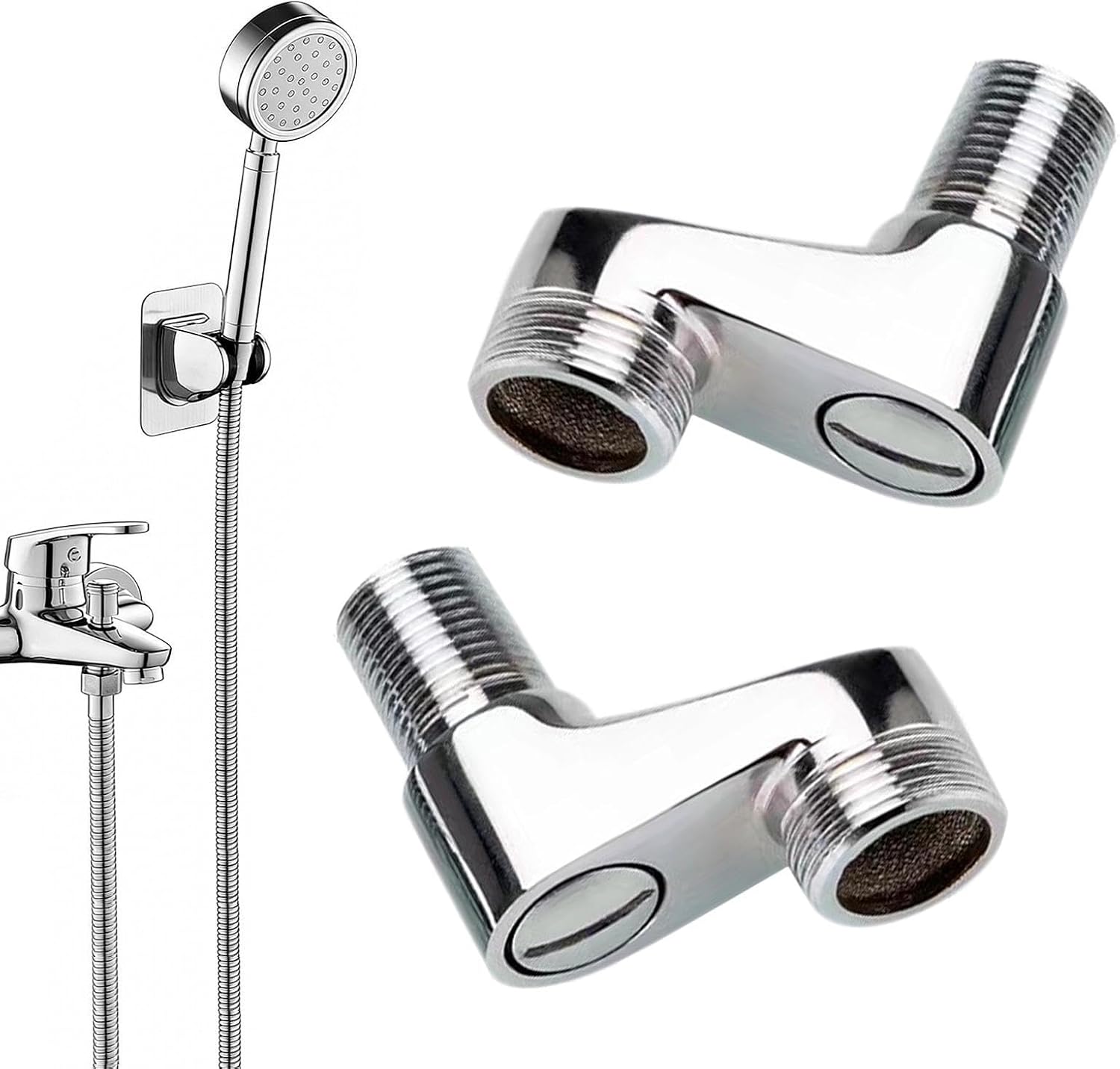 Shower Faucet Adapter Adjustable Angle Connector Replacement | Shower Hose Connector for Home Improvement Kitchen Laundry Room Upgrade Utility Sink Renovation
