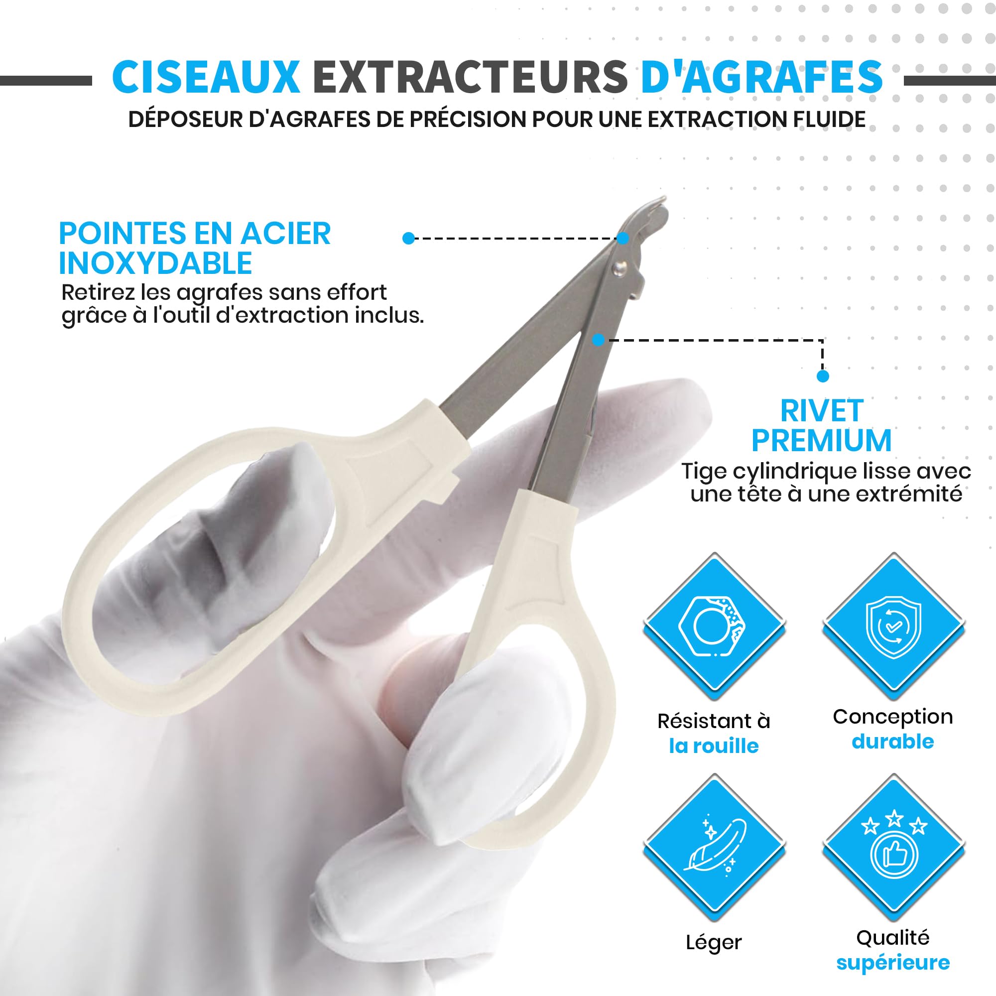 Agrafes cutanées à usage unique Instrument stérile avec 35 agrafes cutanées avec pince à agrafes exellente qualité