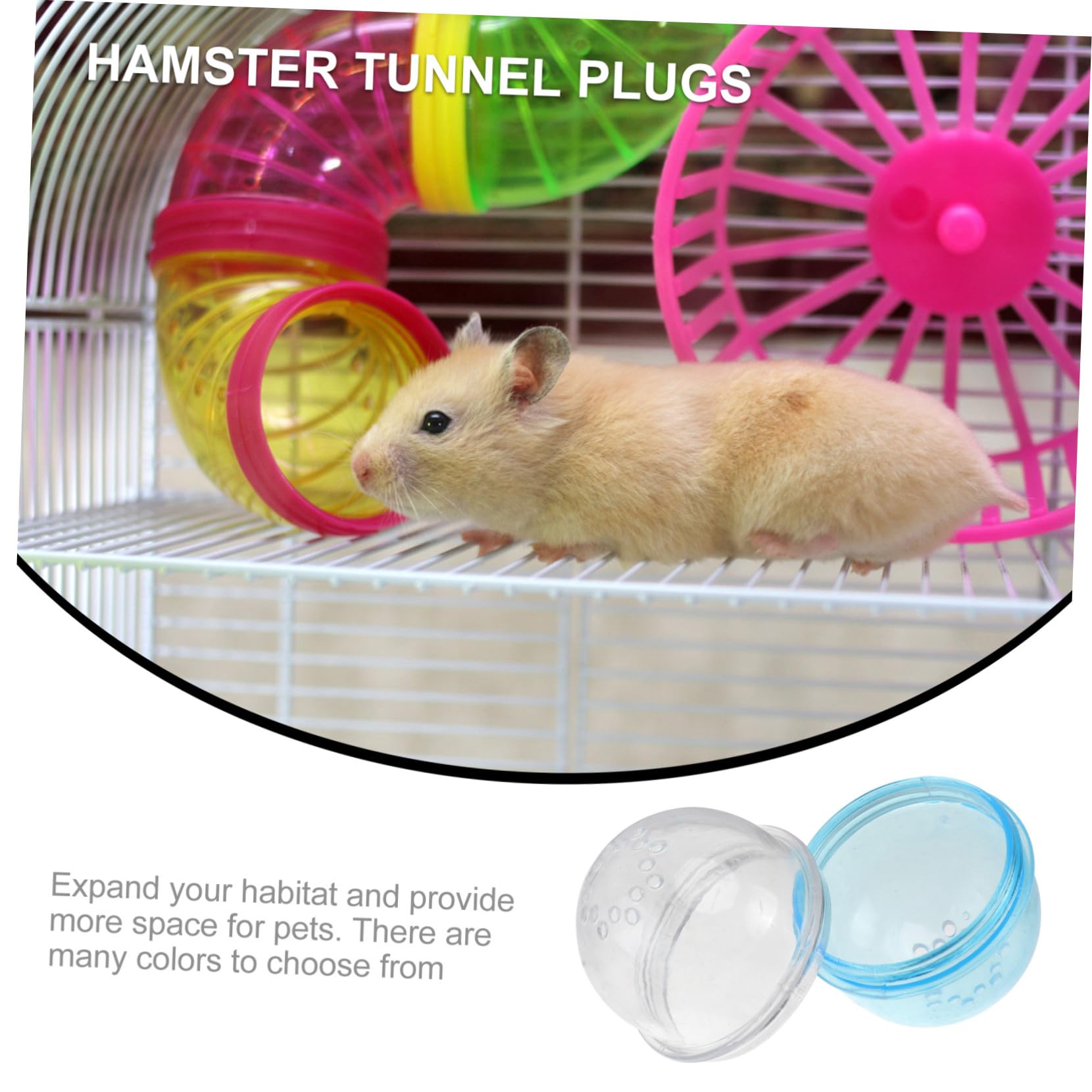 4 Stück Hamstertunnel Stopfen aus Kunststoff Stabile Außenstecker für Hamsterkäfige Fördert Gesunde Gewohnheiten für Außengehege und Käfigerweiterung Zufällige Farbe