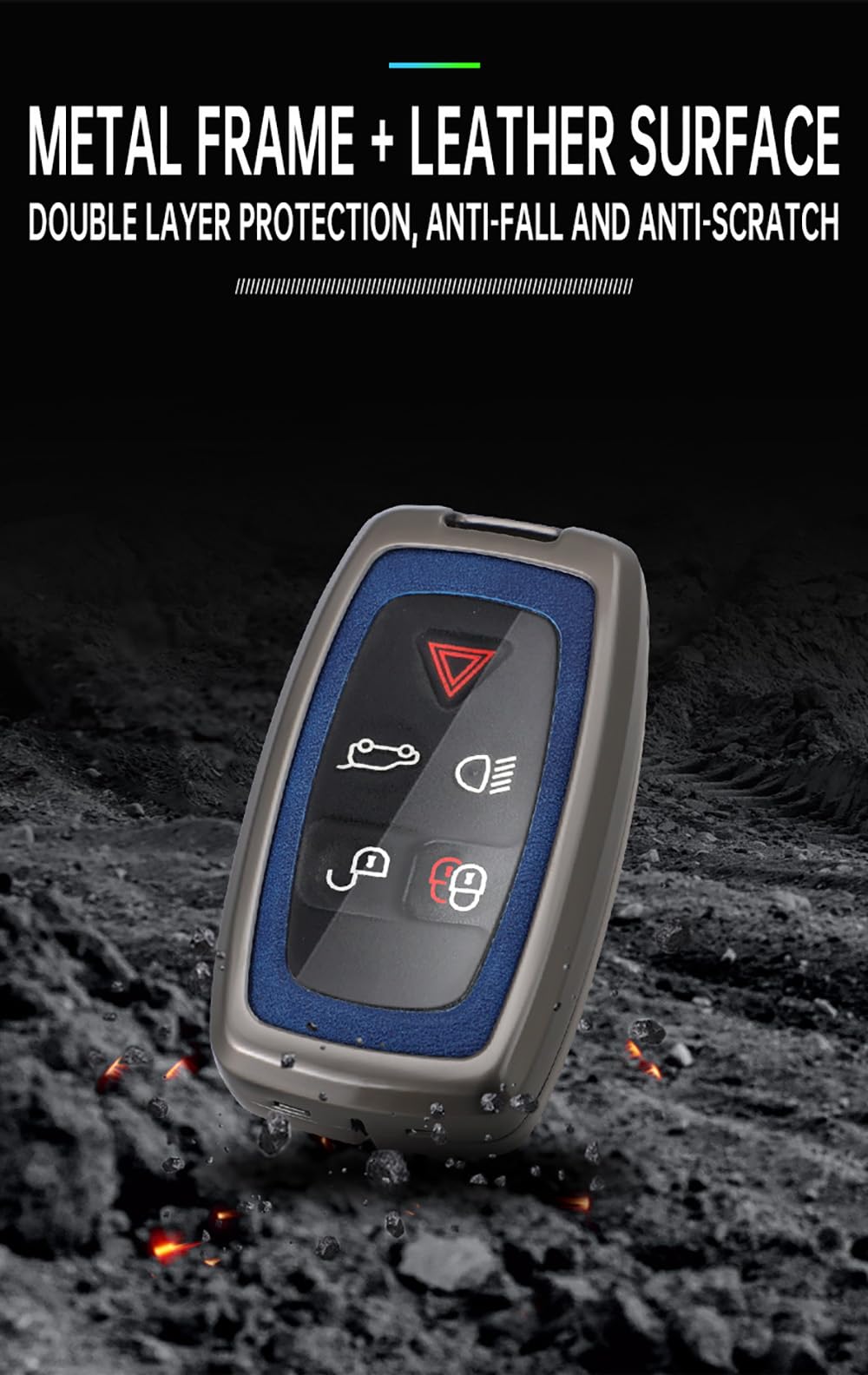 Ontto Car Key Cover Case Key Fob Cover For Land Rover Discovery 4 Sport Defender LR4 LR2 Freelander 2 Range Rover Sport Evoque Jaguar Leather Smart - View #9