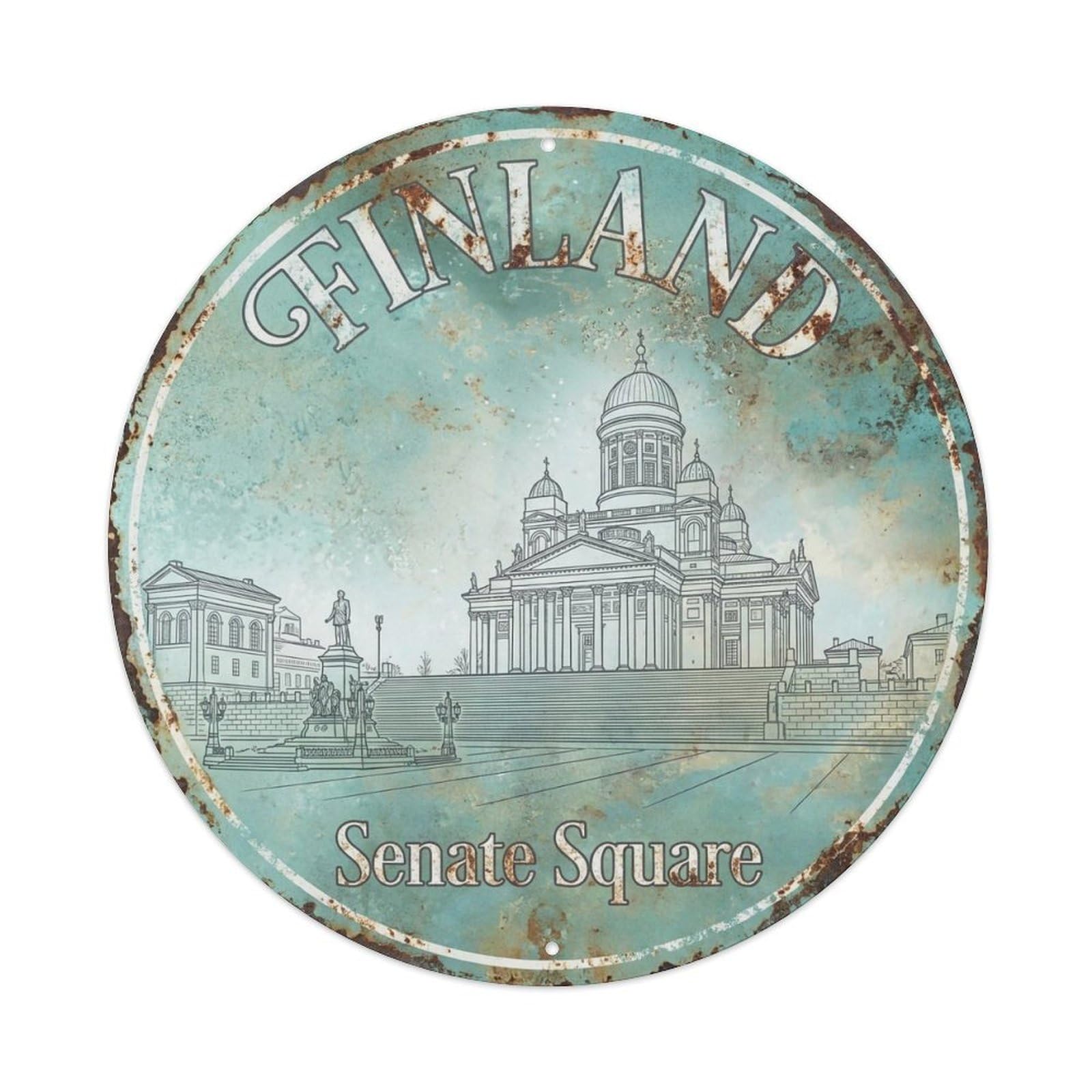 Vintage Travel Finland Regal Vintage Metal Tin Sign Plaque