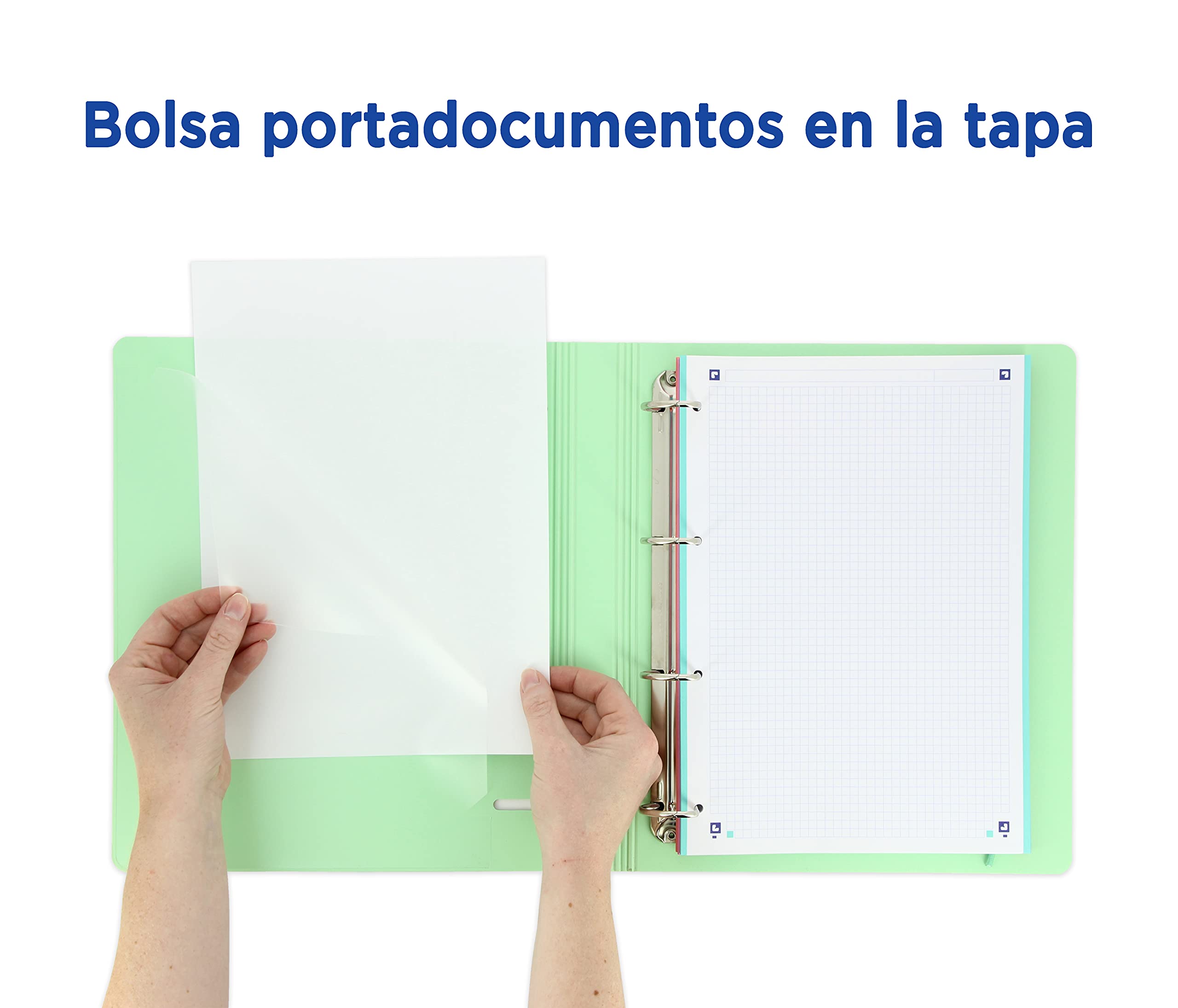 Image secondaire de Classeur Oxford Live & Go A4+ avec recharge et tableau amovible - Menthe