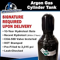 Vista 2 de 80 cu/ft 100% Argon Cylinder Tank Welding Gas CGA 580 - FULL