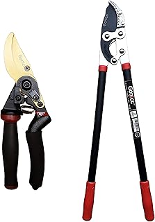 gonicc 8.5" Professional Rotating Bypass Titanium Coated Pruning Shears(GPPS-1014) and 30 inch SK-5 Steel Blade Anvil Lopper, Pruners with Heavy Duty SK5 Blade. Soft Cushion Grip Handle for Everyone.