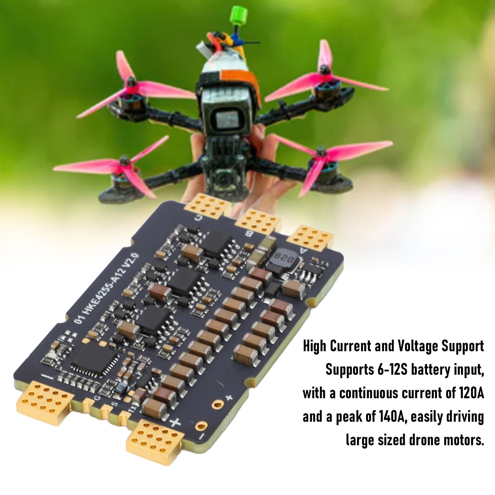 CHICIRIS Podwójny BEC Drone ESC, DużA Moc 120 A z Podwójnymi Wyjściami BEC dla Wejścia Akumulatora 6-12 S i obsługą Dronów Wyścigowych