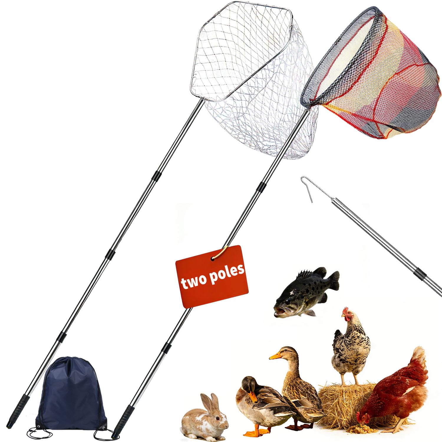 Photo 1 of LOADFIZZ Adjustable Poultry Catching Net (2 Pack)
