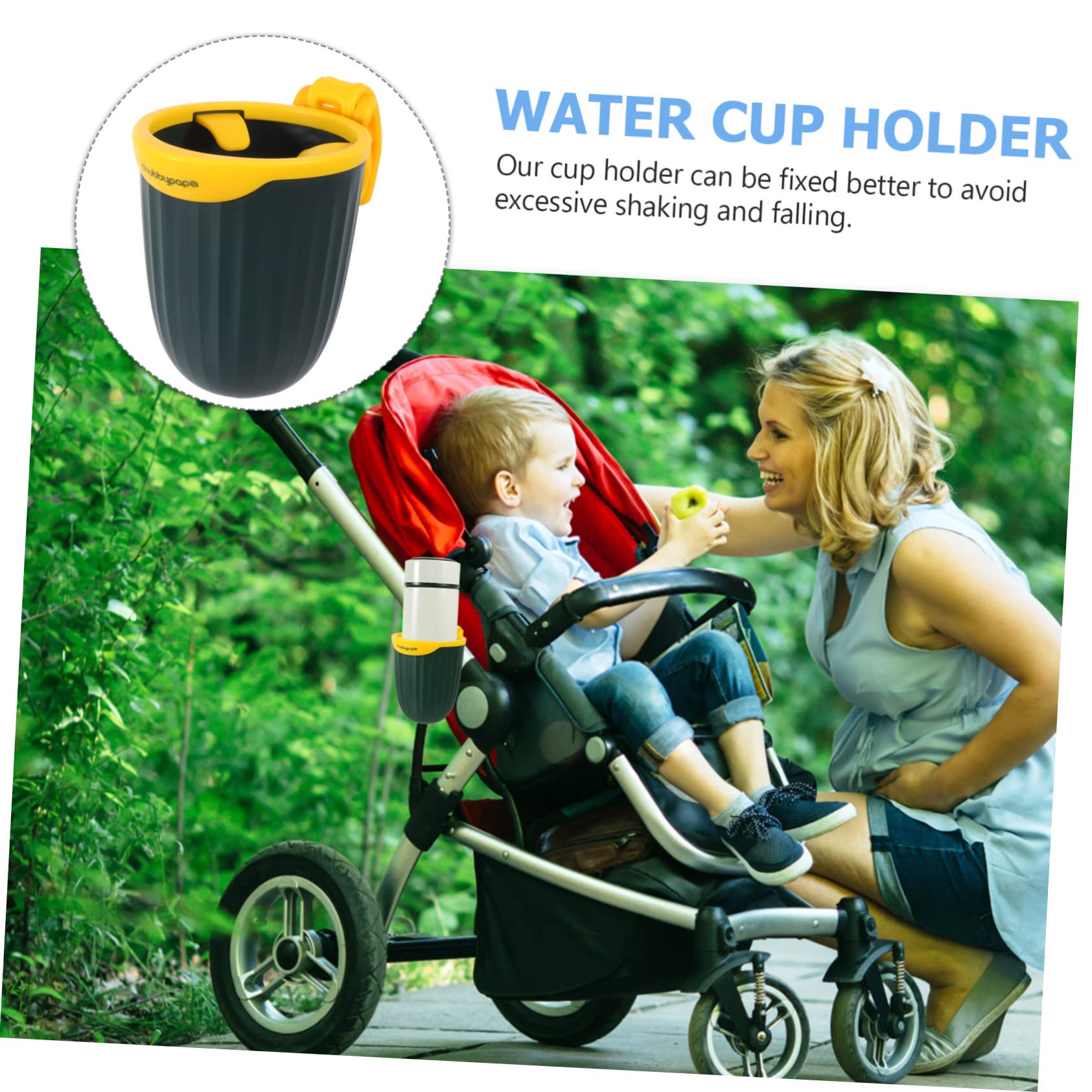 KOMBIUDA Djustable Water Cup Rack for Baby Stroller Pp Plastic Silicone Material Cart Bottle Organizer