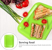 Vista 4 de Bandeja rectangular para servir aperitivo, plato de frutas, ensalada, filete, plato para servir platos para el hogar, restaurante, verde