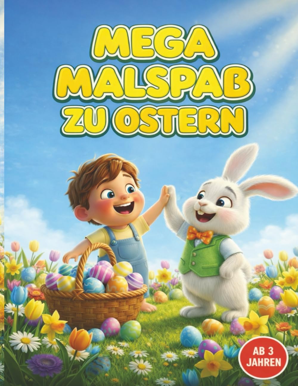 Mega Malspaß zu Ostern: 50 große Motive für Kinder ab 3 Jahren