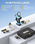 SEESII 2-in-1 Tire Inflator & Car Vacuum with 2×2000mAh Batteries, 150PSI Rapid Portable Air Compressor, 20000Pa Suction, 21V Cordless Air Pump, Digital Gauge, LED Light for Car, Ball, Bike, Home