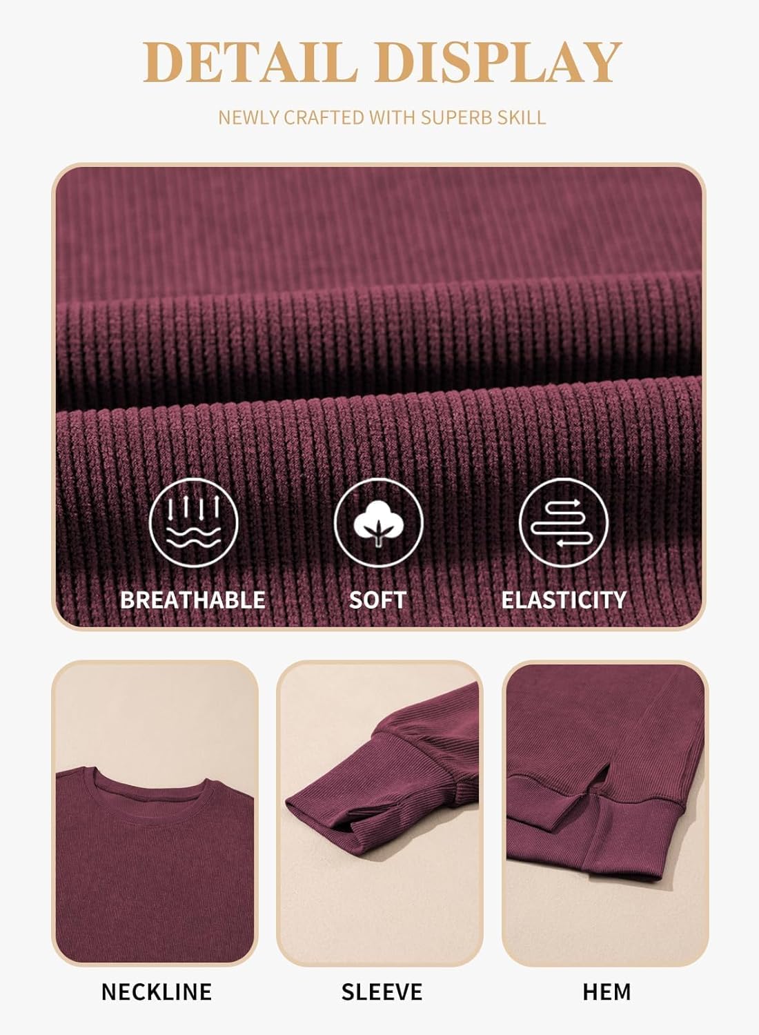 Eytino Plus Size Sweatshirt for Women Oversized Long Sleeve Crewneck Casual Loose Fall Fashion Outfits Tops(1X-5X) - Image 5