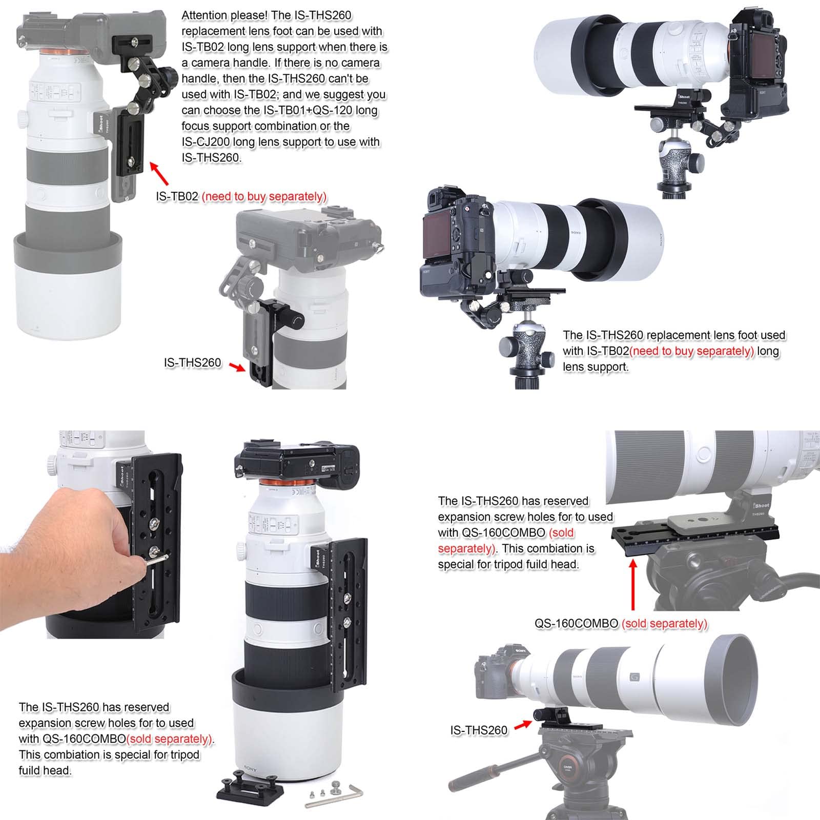Base ad anello di ricambio per treppiede compatibile con Sony FE 200-600mm f/5.6-6.3 G OSS SEL200600G, supporto per obiettivo con piastra a sgancio rapido Arca-Swiss Fit scanalatura a coda di rondine