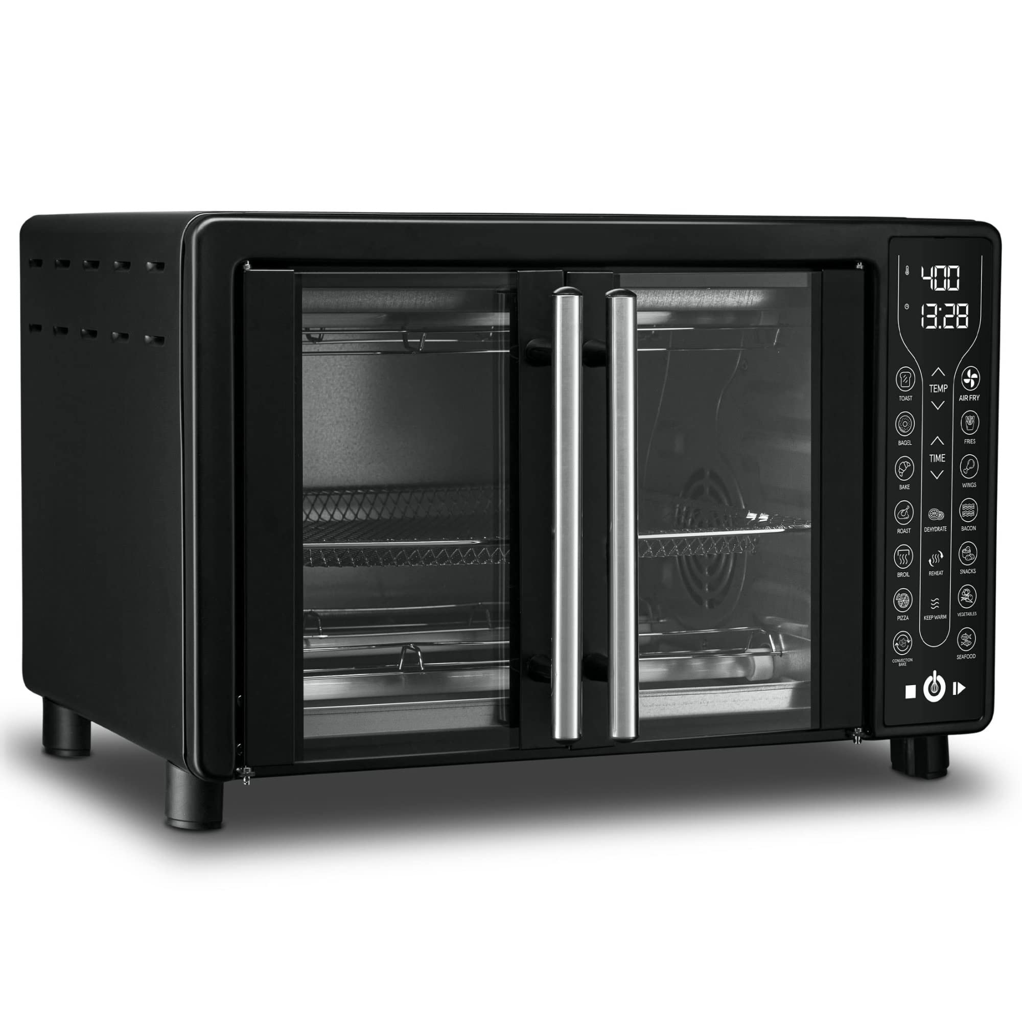 Digital French Door Air Fryer Toaster Oven, Black