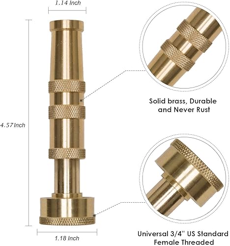 Miniatura 4 de BEAULIFE Extensión de manguera de jardín de metal de acero inoxidable 304 de 100 pies con boquilla de manguera de agua de latón, flexible y ligera,