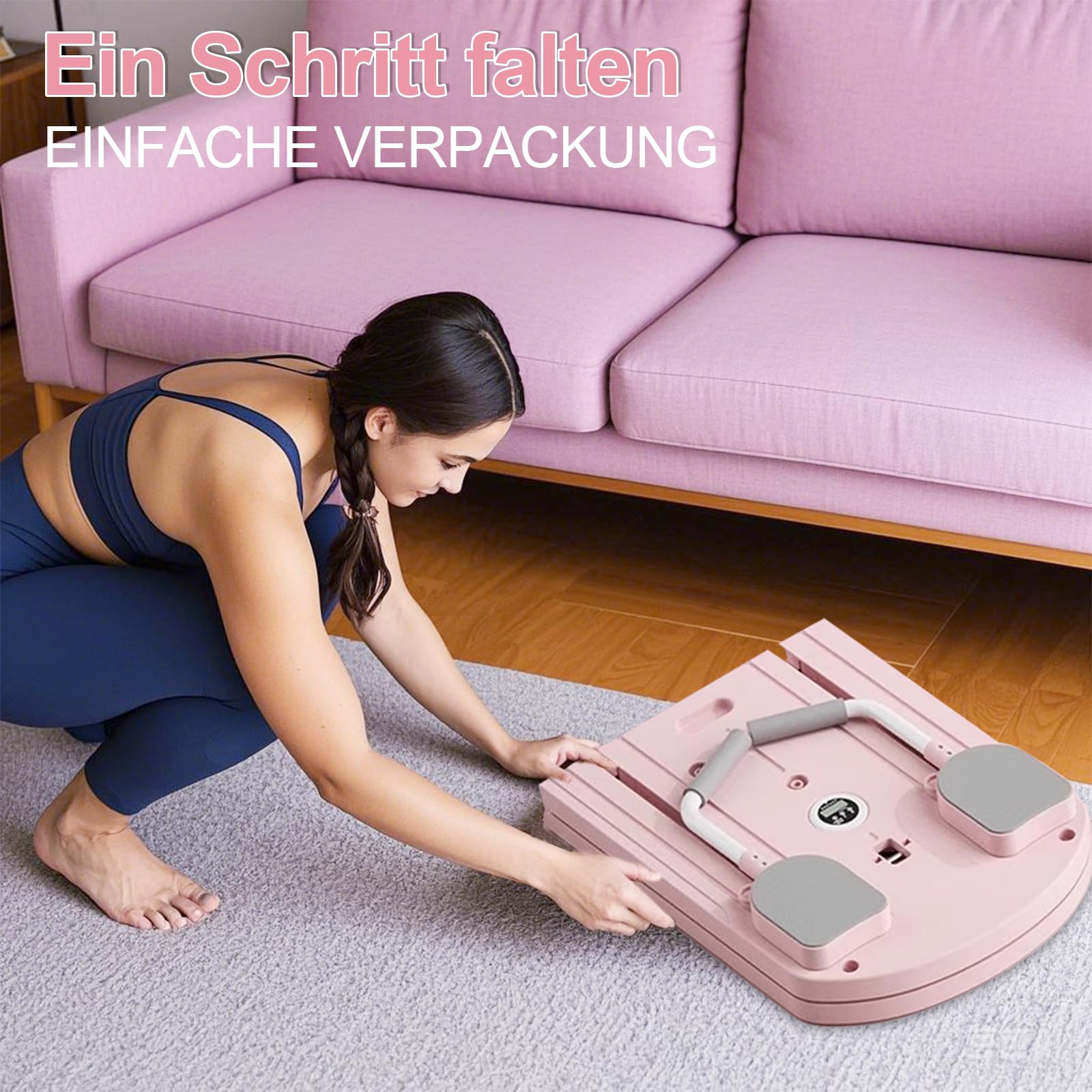 Pilates Board Upgraded Pilates Reformer Machine, Pilates Board Pilates Reformer Set Ab Roller Trainingsgerät Full Body Workout Equipment for Homegym (C)