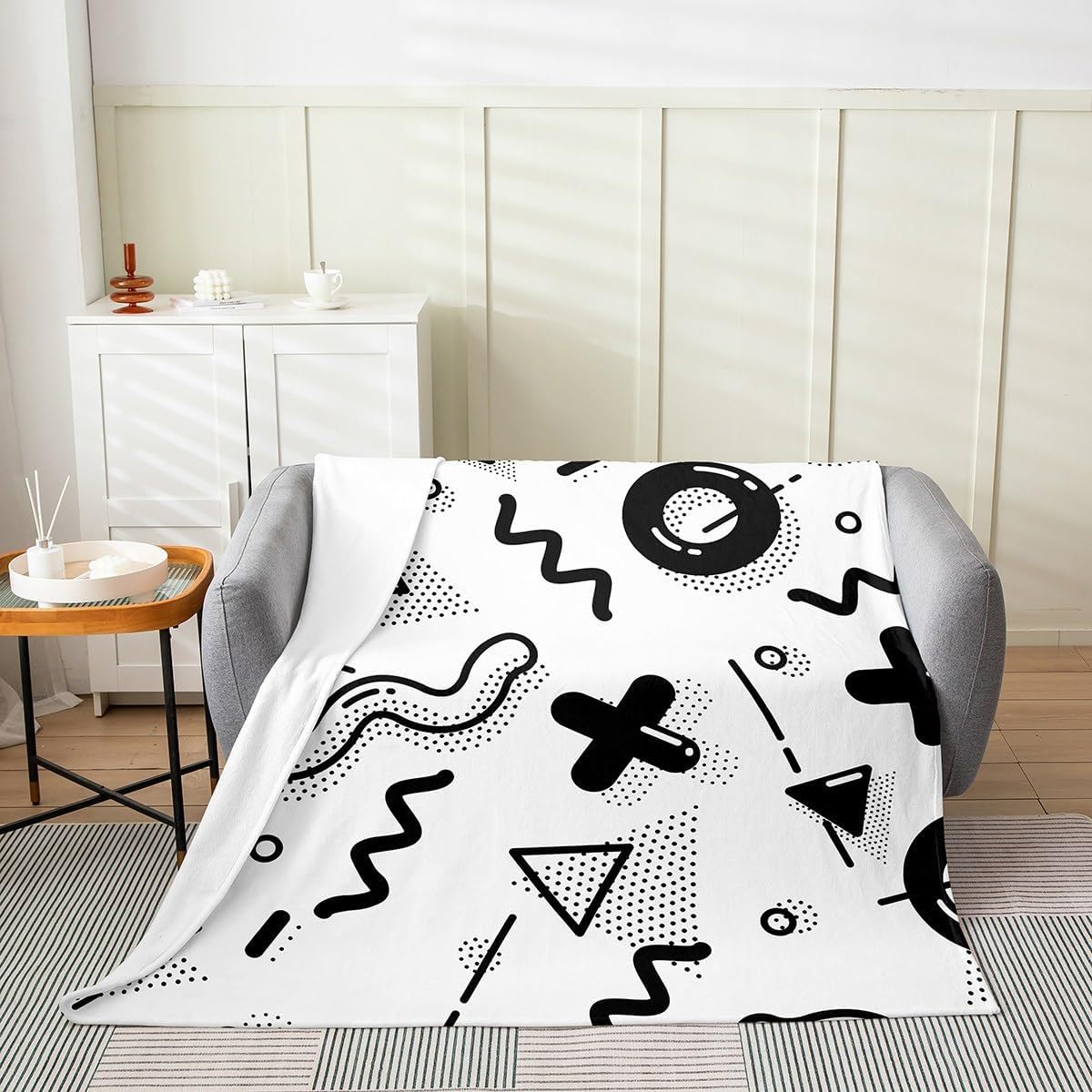 Couverture en polaire douce graffiti chaude et moelleuse pour l'hiver
