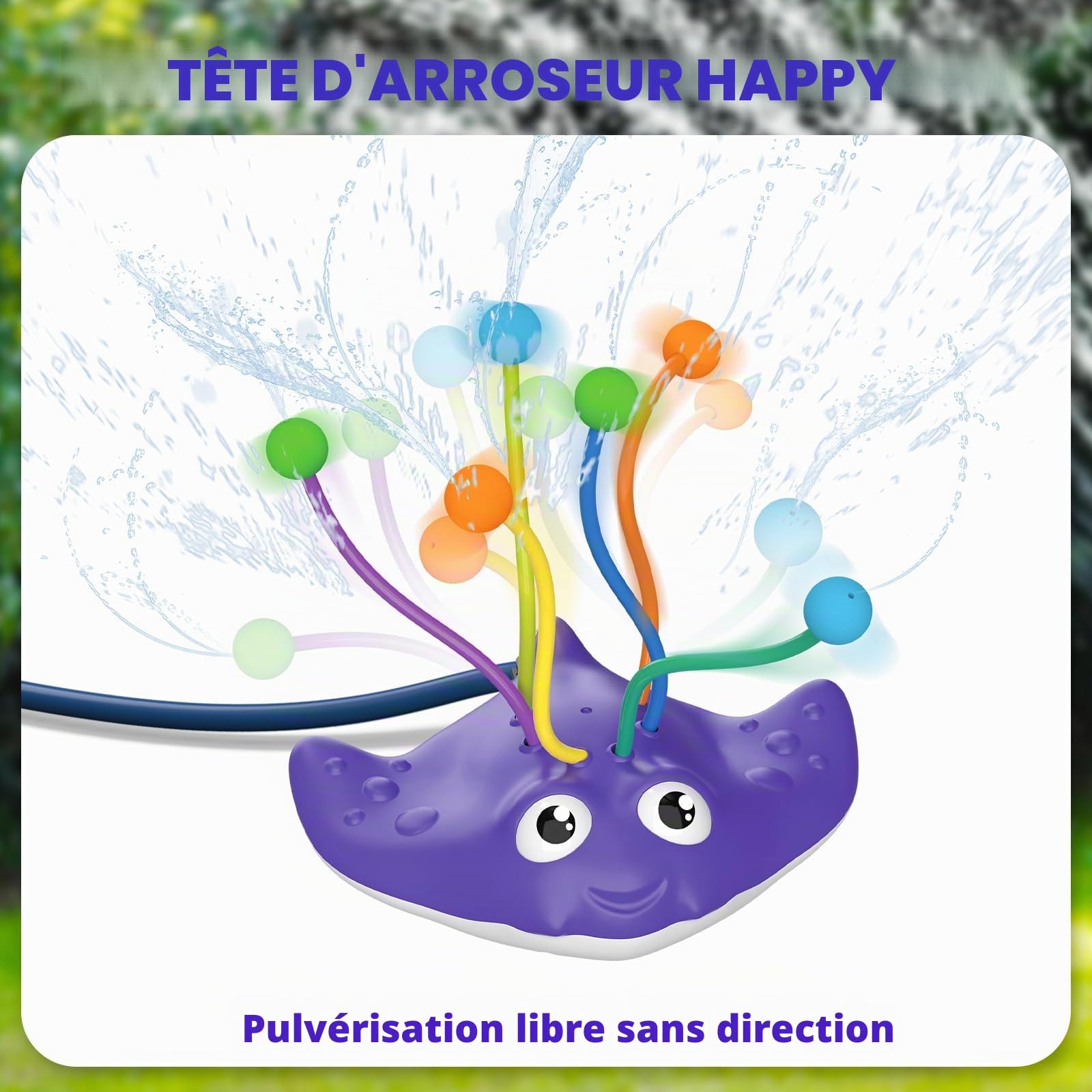 Jouets arrosage 2 en 1 pour enfants et adultes, tentacules d'eau fixés au tuyau, amusant pour l'été (raie manta)