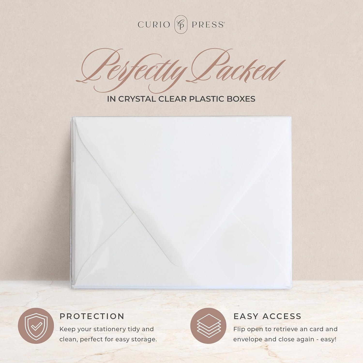 Curio Press Personalized Stationery Notecards with Envelopes, Custom Note Cards, Personalized Thank You Cards with Envelopes, Personalized Cards Handmade Note Cards & Greeting Cards - Simplicity Flat