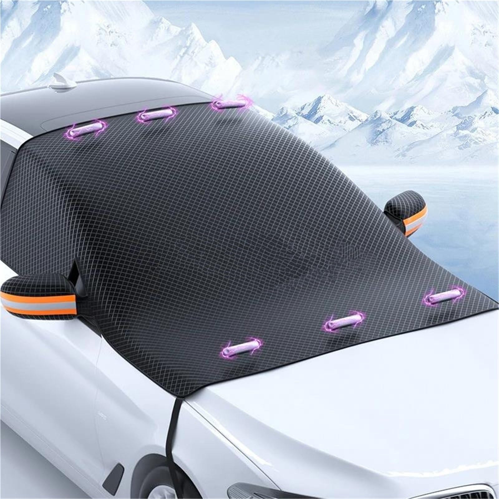 Protection Pare-Brise Avant Couvertures Universelles Pare-Brise Voiture Avant Magnétique, Couverture Protection UV Imperméable Contre Soleil, La Pluie Et La Neige pour Voiture SUV Berline