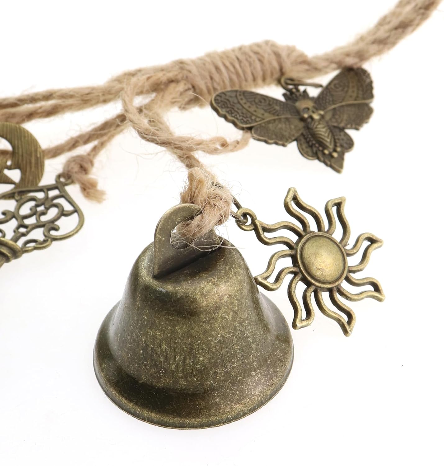 Doorknob Handmade Hanging Witch Bells 11 Inch Magic Wind Chimes for Room Decorations and Halloween Parties