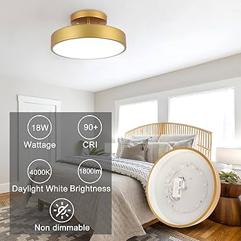 POLITAMP Semi Flush Mount Ceiling Light, 12 inch Close to