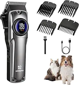 Máquina de Tosar Pet Profissional Cachorros Gatos Sem Fio Silenciosa Com Display