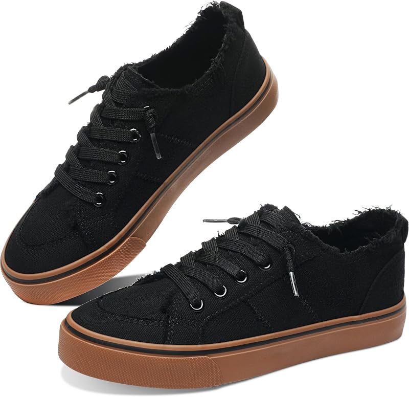 Obtaom zapatillas de moda para mujer, color blanco, lavadas y de lona de leopardo, zapatos sin cordones