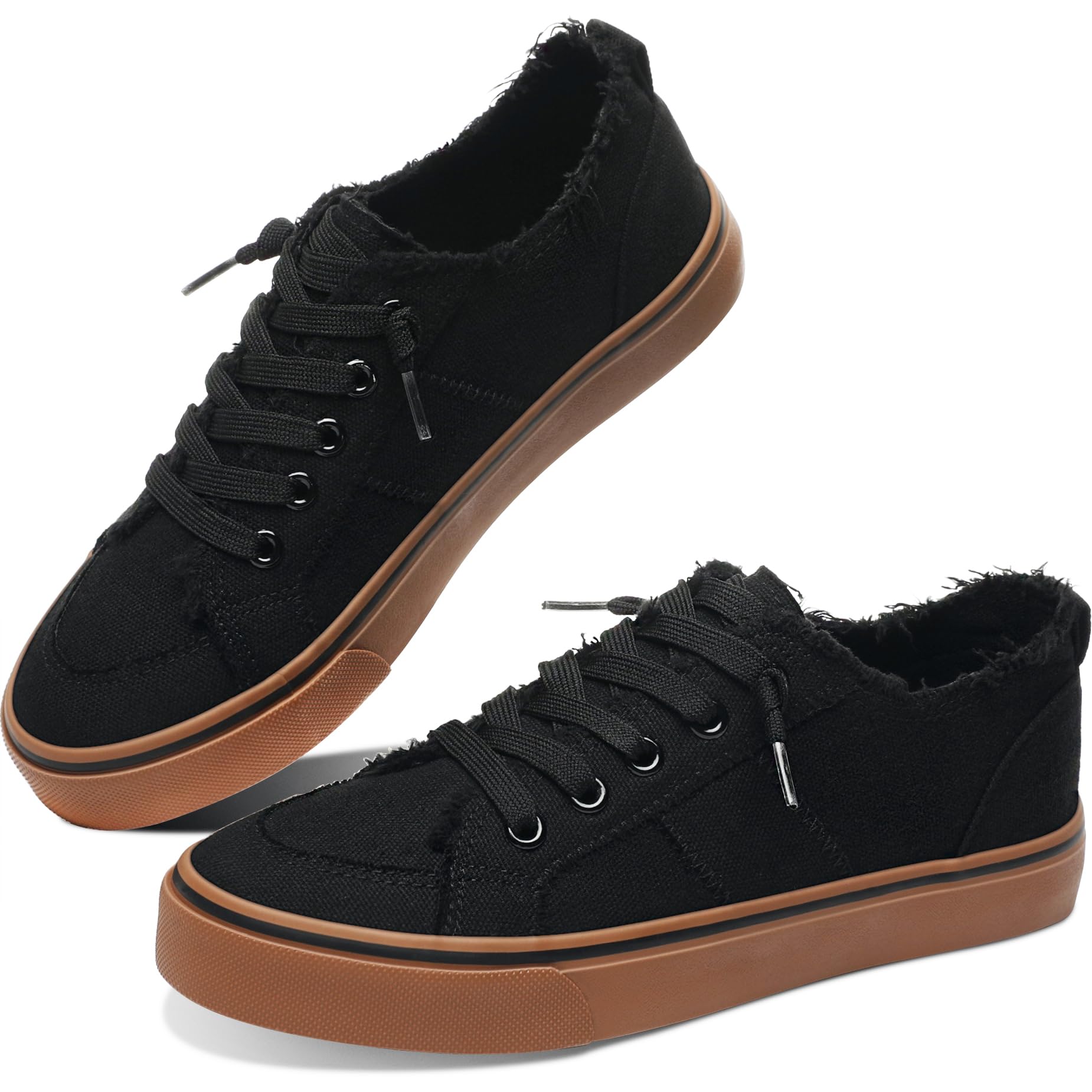 Obtaom Women's Play Fashion Sneaker White Color Washed and Leopard Canvas Slip on Shoes