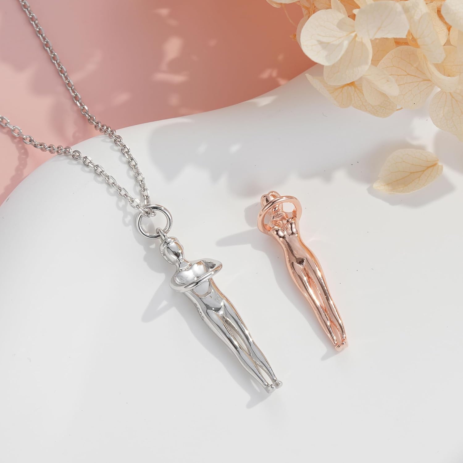 ZOEXUE Hug Necklace for Couples Sterling Silver Couple Necklaces Women and Men Hugging Pendant Jewelry Gifts for Him and Her - Image 3