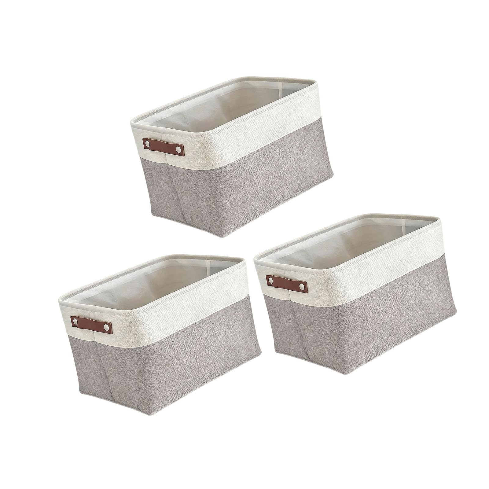 LUCKGONI Foldable Cotton Linen Storage Baskets for Closet Organizing Space Saving Ideal for Small Homes and Apartments