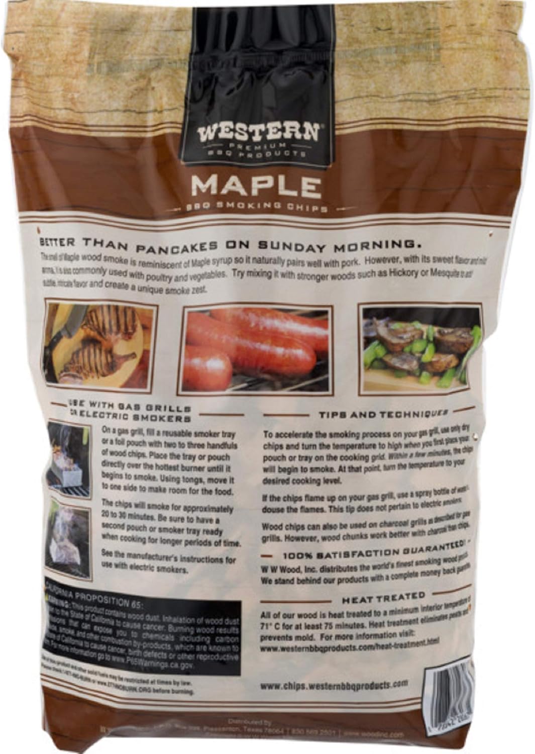 Western Premium BBQ Products Maple BBQ Smoking Chips, 180 cu in : Smoker Chips : Patio, Lawn & Garden