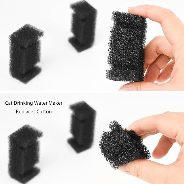Foto 3 de 6 de 10 Filtros Recambio para Fuentes de Agua de Gato - Esponjas Negras para Bebederos Automáticos