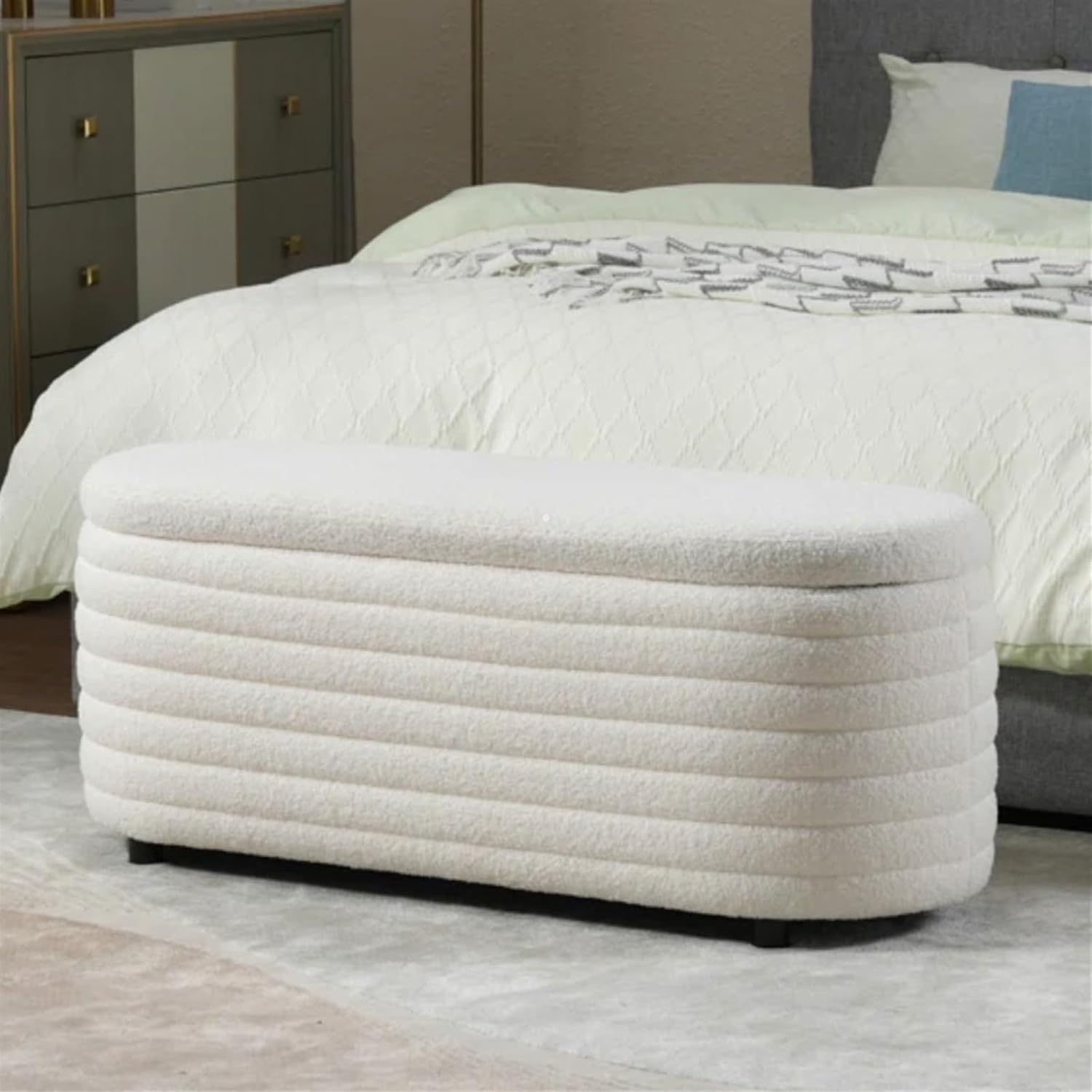 End Stool Creative Fabric Household Shoe Changing Stool Bedroom Storage Bedside Bench Storage Sofa Bench Long Bench(180 * 45 * 45cm)