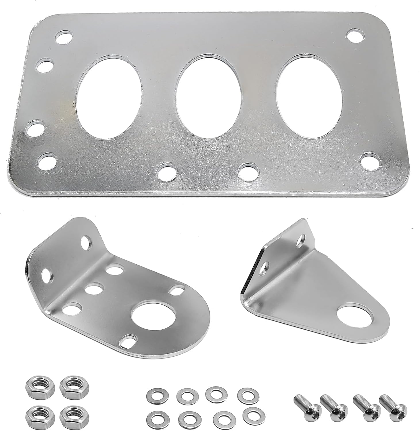 Motorcycle Custom Horizontal Vertical Zigzag Style Side Mount License Plate Bracket 7" x 4" Replacement for Harley Davidson Touring Bobber Chopper Honda Kawasaki Suzuki Yamaha (Black)
