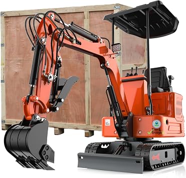 1.2 Ton Mini Excavator, w/Pilot Control System, B&S Gasoline, Hydraulic Thumb Clamp, Bucket, Enjoy DIY, w/ 12 Months Parts Replacement, delivery & unloading Services 90% Pre-Assembled