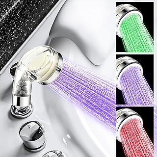 LED Sprayer Head 2.5 Inch Shower Head Shampoo Bowl Sprayer Color Changing Handheld Shower with Filter Water Saving Shampoo Bowl for Repair Dry Skin and Hair Loss